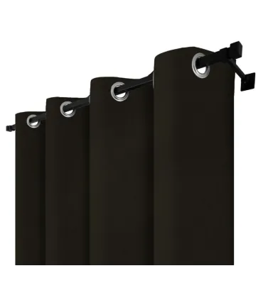 Zatemňovací záves s krúžkami - Blackout Royal Black, čierna
