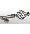 Satin nickel Ø 25 mm - koncovka Navona tyč hladká držiak simple