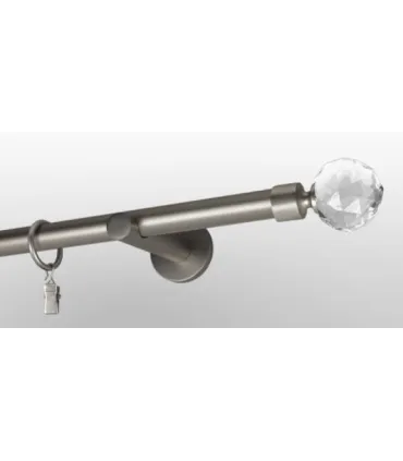 Satin nickel Ø 25 mm - koncovka Crystal gula tyč hladká držiak simple