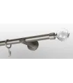 Satin nickel Ø 25 mm - koncovka Crystal gula tyč hladká držiak simple
