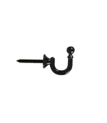 Háčik kovový čierny k záclonám 1ks