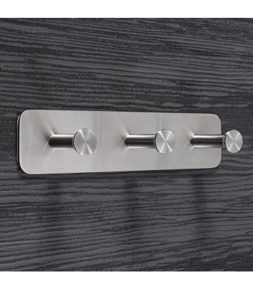 Trojitý samolepiaci vešiak Inox N009