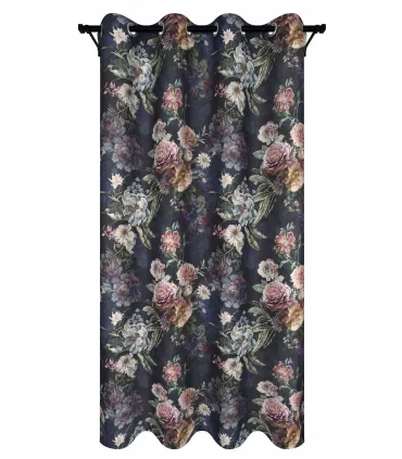 Záves s krúžkami 140cmx250 cm farba Fľaškovo zelená