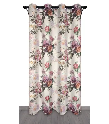 Záves s krúžkami 140cmx250 cm farba Flores 02