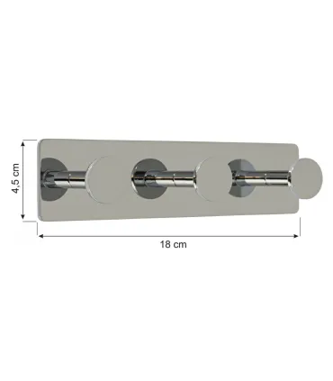 Trojitý samolepiaci vešiak Inox N009