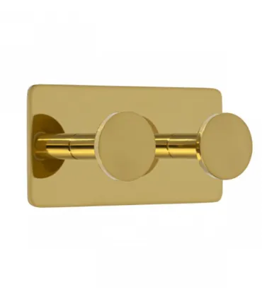 Dvojitý samolepiaci vešiak z leštenej mosadznej nehrdzavejúcej ocele