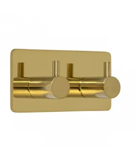 Dvojitý samolepiaci vešiak z leštenej mosadznej nehrdzavejúcej ocele