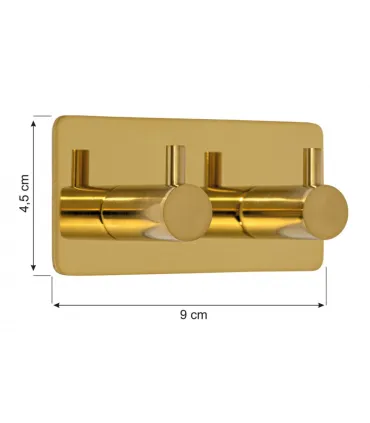 Dvojitý samolepiaci vešiak z leštenej mosadznej nehrdzavejúcej ocele