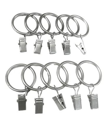 Krúžok so štipcom kus satin nickel  Ø19 mm