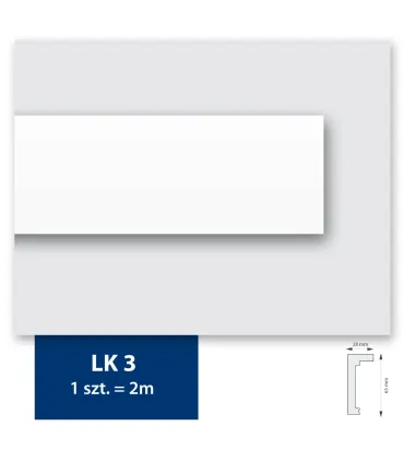Garnižová stropná lišta Prestige 3 - vhodná pre LED podsvietenie 200x6,5cm