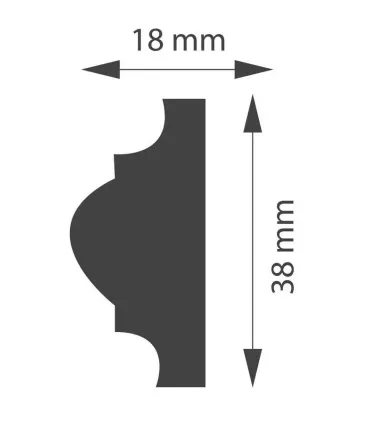 Dekoratívna lišta na stenu WD04A 200 x 3.8 cm