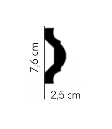 Dekoratívna lišta na stenu MDD351 200 x 7.6 x 2.5 cm Mardom