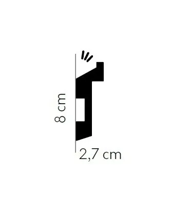 Dekoratívna lišta na stenu MD024 200 x 8 x 2.7 cm Mardom - vhodná pre LED podsvietenie