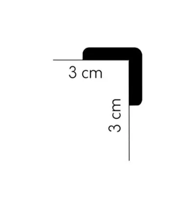 Rohová lišta na stenu MD237 200 x 3 x 3 cm Mardom ochrana pred poškodením