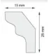 Dekoratívna lišta na strop NS 25 200 x 2.5 x 1.5 cm DSM