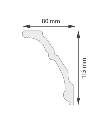 Dekoratívna lišta na strop Eva 200 x 11.5 x 8 cm DSM