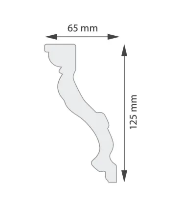 Dekoratívna lišta na strop ZARA 200 x 12.5 x 6.5 cm DSM