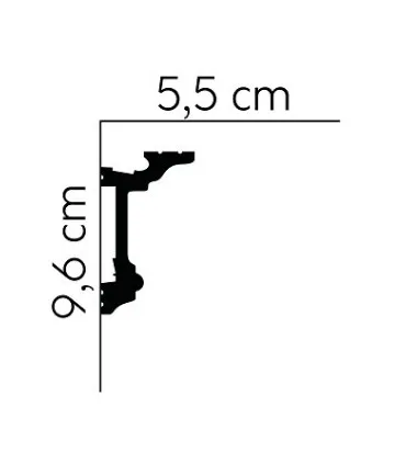 Dekoratívna lišta na strop MD137 200 x 9.6 x 5.5 cm Mardom - vhodná pre LED podsvietenie