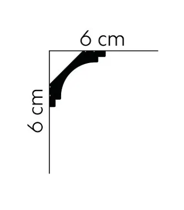 Dekoratívna lišta na strop MD145 200 x 6 x 6 cm Mardom