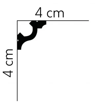 Dekoratívna lišta na strop MD172 200 x 4 x 4 cm Mardom