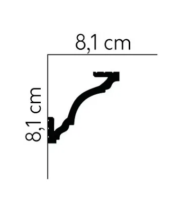 Dekoratívna lišta na strop MD213 200 x 8.1 x 8.1 cm Mardom - vhodná pre LED podsvietenie