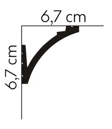 Dekoratívna lišta na strop MD380 200 x 6.7 x 6.7 cm Mardom - vhodná pre LED podsvietenie