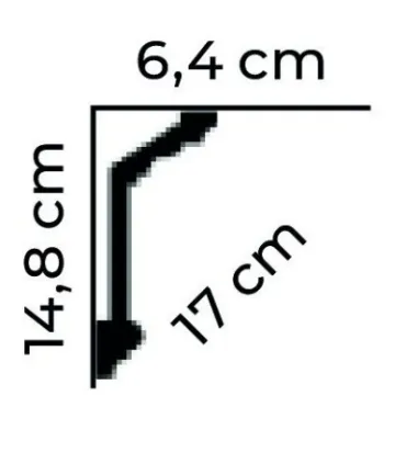 Dekoratívna lišta na strop MDA072 200 x 14.8 x 6.4 cm Mardom