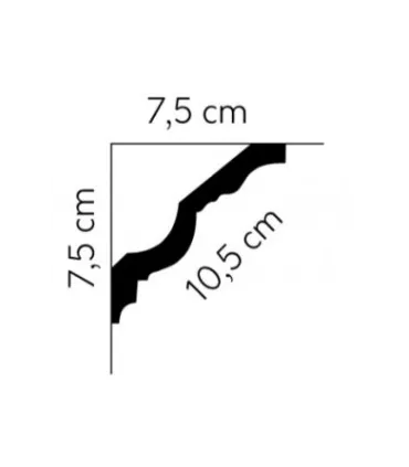 Dekoratívna lišta na strop MDA106 200 x 7.5 x 7.5 cm Mardom
