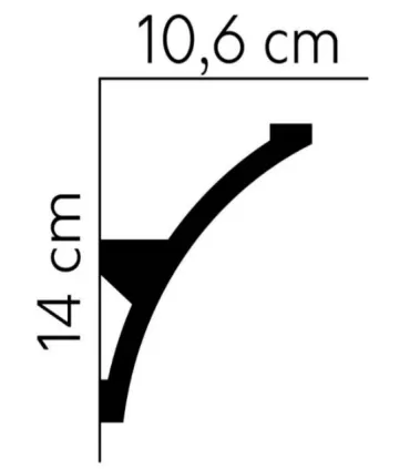 Dekoratívna lišta na strop MDB101 200 x 14 x 10.6 cm Mardom - vhodná pre LED podsvietenie