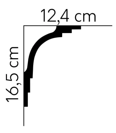 Dekoratívna lišta na strop MDB104 200 x 16.5 x 12.4 cm Mardom