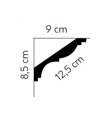 Dekoratívna lišta na strop MDB117 200 x8.3 x9.2 cm Mardom