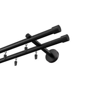 Profilová hliníkova garniža dvojitá Elegant čierna Pullo