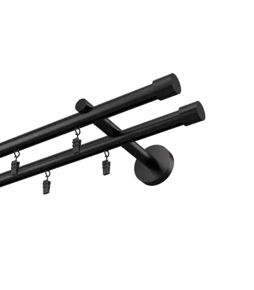 Profilová hliníkova garniža dvojitá Elegant čierna Pullo