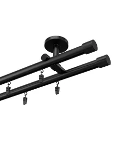 Profilová hliníkova garniža dvojitá Elegant čierna Pullo