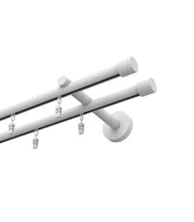 Profilová hliníkova garniža dvojitá Elegant biela Pullo