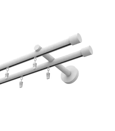 Profilová hliníkova garniža dvojitá Elegant biela Pullo