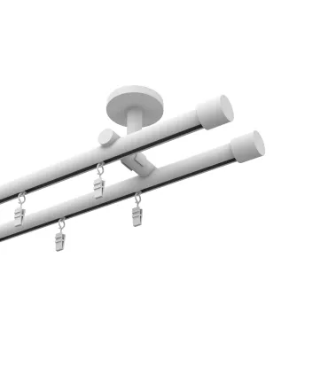 Profilová hliníkova garniža dvojitá Elegant biela Pullo