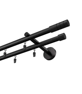 Profilová hliníkova garniža dvojitá Elegant čierna Techno