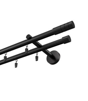 Profilová hliníkova garniža dvojitá Elegant čierna Techno