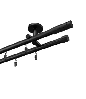 Profilová hliníkova garniža dvojitá Elegant čierna Techno