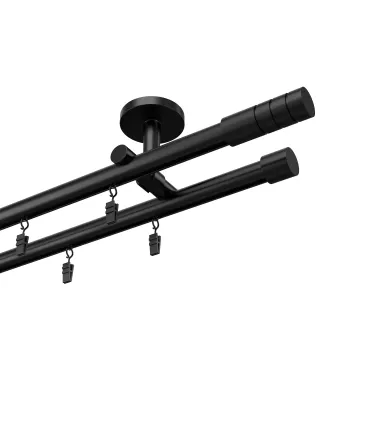 Profilová hliníkova garniža dvojitá Elegant čierna Techno