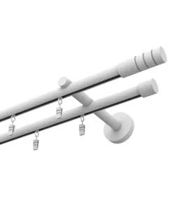 Profilová hliníkova garniža dvojitá Elegant biela Techno