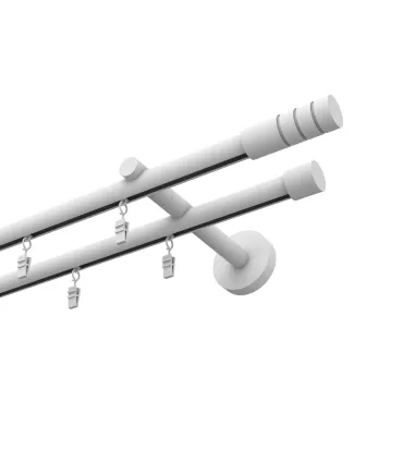 Profilová hliníkova garniža dvojitá Elegant biela Techno