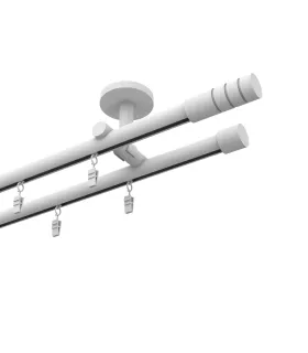 Profilová hliníkova garniža dvojitá Elegant biela Techno