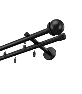 Profilová hliníkova garniža dvojitá Elegant čierna Todi Max