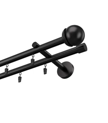 Profilová hliníkova garniža dvojitá Elegant čierna Todi Max