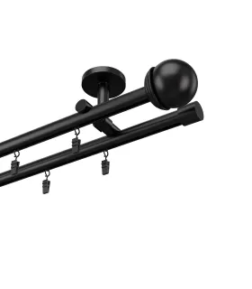 Profilová hliníkova garniža stropná dvojitá Elegant čierna Todi Max