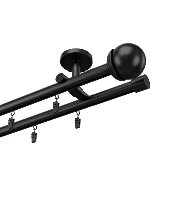 Profilová hliníkova garniža stropná dvojitá Elegant čierna Todi Max