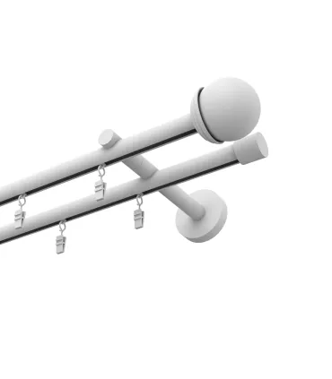 Profilová hliníkova garniža dvojitá Elegant biela Todi Max