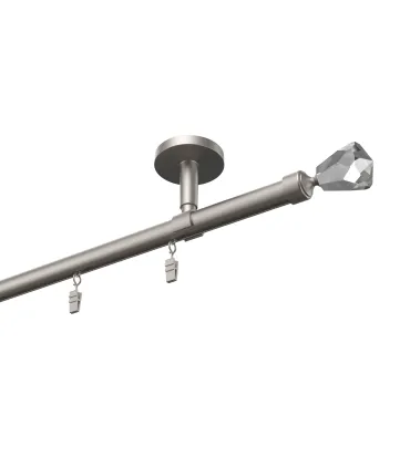 Profilová hliníkova garniža stropná jednoduchá Elegant Satin Crystal cone